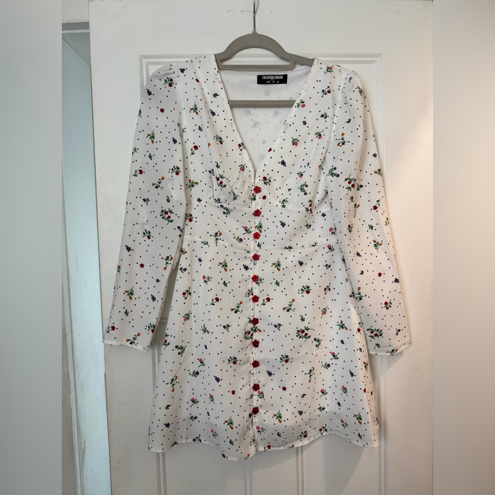 Fashion Union mini Floral Button-Down Dress, 4